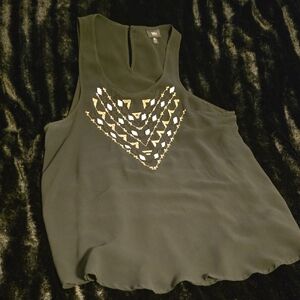 Mossimo Supply Co. Black Tank Top with Gold Accents
